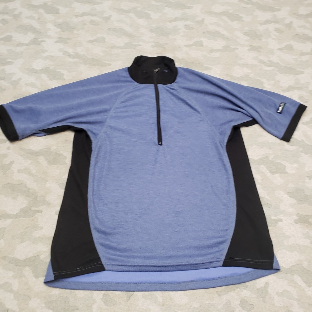 Kokatat Cycling Shirt Mens XL Blue Quarter Zip Short Sleeve